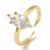 Mother's Day Rings Rack Plating Brass Micro Pave Cubic Zirconia Adjustable Rings RJEW-H228-03G-02-1