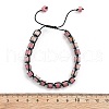Adjustable Natural Wood Lace Stone and Non-magnetic Synthetic Hematite Braided Bead Bracelets BJEW-Z090-01N-5