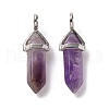 Natural Amethyst Pointed Pendants G-K329-34P-2