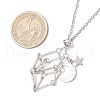 304 Stainless Steel Empty Macrame Pouch Star Moon Pendant Cable Chain Necklace Making NJEW-JN05277-01-3