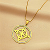 304 Stainless Steel Witch Knot Pendant Necklaces NJEW-S007-23G-1