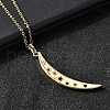 Brass Micro Pave Colorful Cubic Zirconia Moon Pendant Necklaces for Women NJEW-D311-02A-G-2