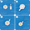 SOFPLATE 100Pcs 2 Colors Tibetan Style Alloy Glue-on Flat Pad Bails FIND-SP0001-90-6