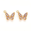Brass Micro Pave Cubic Zirconia Charms KK-N262-112A-G-1