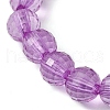 8Pcs 8 Colors 7.5mm Faceted Round Transparent Acrylic Beaded Stretch Kid Bracelets for Girls BJEW-JB10248-02-4