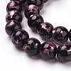 Handmade Silver Foil Lampwork Beads Strands FOIL-L016-A07-1
