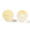 Frosted Baking Painted Crackle Glass Beads with Glitter Powder X1-DGLA-T004-01I-2