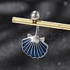 Alloy Enamel Shell Shaped Curved Barbell Belly Rings AJEW-R007-02P-1