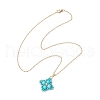 Dyed Natural Deep Sky Blue Quartz & Glass Seed Beaded Star Pendant Necklaces NJEW-MZ00108-01-4