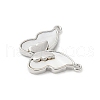 Brass Pave Natural White Shell Pendants KK-S522-19P-2