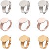 Unicraftale Adjustable 304 Stainless Steel Finger Rings Components STAS-UN0004-22-1