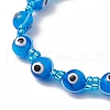 Lampwork Evil Eye Beads Braided Bead Bracelets for Men Women BJEW-MZ00160-04-3
