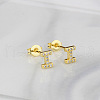 Brass Clear Cubic Zirconia Stud Earrings WGC2A80-09-1