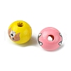 50Pcs 10 Colors Wood European Beads WOOD-FS0001-26-2