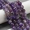 Faceted Natural Dragon Veins Agate Beads Strands X-G-F447-12mm-L04-1