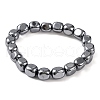 Cuboid Terahertz Stone Beaded Stretch Bracelets for Women Men BJEW-H590-01-1