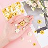 SUPERFINDINGS 110Pcs 6 Style Flatback Hair & Costume Accessories Ornaments Scrapbook Embellishments Resin Flower Daisy Cabochons CRES-FH0001-08-3