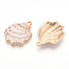 Rack Plating Alloy Enamel Pendant ENAM-Q449-12G-04-2