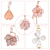 FIBLOOM 4 Pair 4 Style Resin Petal & Sakura Flower Dangle Stud Earrings EJEW-FI0003-15-10