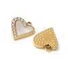 304 Stainless Steel Rhinestone Shell Pendants STAS-V015-19G-2