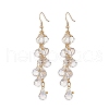 Glass Teardrop Cluster Dangle Earrings EJEW-JE05215-3