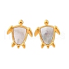 304 Stainless Steel Natural White Shell Stud Earrings EJEW-Z103-05G-02-4