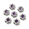 Brass Pave Natural Amethyst Multi-Strand Links KK-D366-01P-H-1