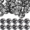 SUNNYCLUE 50Pcs Halloween Theme Printed Round Silicone Focal Beads SIL-SC0001-90-1