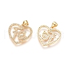 Brass Micro Pave Clear Cubic Zirconia Pendants ZIRC-G152-50G-2