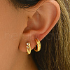 Elegant Brass Clear Cubic Zirconia Ring Hoop Earrings TM9800-1-1