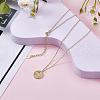 925 Sterling Silver 12 Constellation Necklace Gold Horoscope Zodiac Sign Necklace Round Astrology Pendant Necklace with Zircons Birthday Jewelry Gift for Women Men JN1089I-3