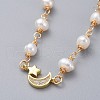 Natural Pearl Link Bracelets BJEW-JB04884-3