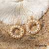 Elegant Brass Natural Freshwater Pearl Flat Round Dangle Earrings OF9331-4