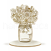 Wood Flower Bouquet Greeting Card AJEW-WH0441-001-1