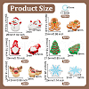 BENECREAT 62Pcs 7 Styles Christmas Theme Silicone Focal Beads with 50Pcs Plastic Knitting Stitch Marker Rings SIL-BC0001-07-2