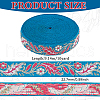 FINGERINSPIRE 10 Yards Ethnic Style Embroidery Polyester Ribbons OCOR-FG0002-26C-2