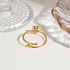 304 Stainless Steel Open Cuff Rings for Women RJEW-K296-01G-4