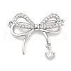 Brass Micro Pave Clear Cubic Zirconia Pendants ZIRC-L104-005P-1