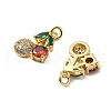 Brass Micro Pave Cubic Zirconia Pendants KK-Z114-08G-2
