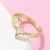 Brass Shell Cuff Rings for Women RJEW-C126-13G-3