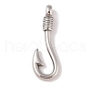 Non-Tarnish 304 Stainless Steel Hook Clasps STAS-C109-07P-1