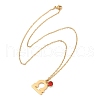 304 Stainless Steel Glass Drill Birth Stone Constellation Pendant Necklaces STAS-D305-08G-G-3