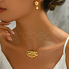 Alloy Hollow Letter Earrings & Necklaces Set for Women HN6218-4