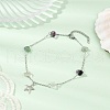 Natural Fluorite Chip Bead Chain Anklets AJEW-AN00671-01-1