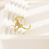 Stainless Steel with Rhinestone Adjustable Cuff Rings for Women OG9250-1
