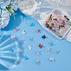 HOBBIESAY 100Pcs Transparent Glass Butterfly Charms FIND-HY0003-79-4