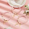 Natural Rose Quartz & Synthetic Turquoise Round Beaded Stretch Bracelet BJEW-PH01531-01-3