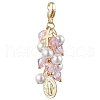 Oval with Virgin Mary Brass Pendant Decorations HJEW-JM02517-4