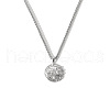 Stainless Steel Textured Pendant Necklaces for Women DY3365-8-3