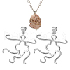 Brass Pendant Irregular Cabochon Settings KK-WH0079-104H-P-1